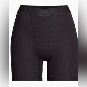 SKIMS Black Cotton Ribbed Boxer